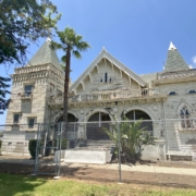 The present-day exterior of the “Catholic entrance” to the Wadsworth Chapel on the VA campus in West LA.